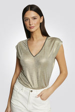 MORGAN - חולצת טריקו בצבע זהב - MASHBIR//365