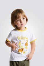 OBAIBI - חולצת טריקו בעלי חיים צהובה לתינוקות בנים - MASHBIR//365