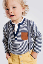 OBAIBI - חולצת טריקו פסים בצבע כחול לתינוקות - MASHBIR//365