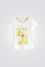OBAIBI - חולצת טריקו חיות YELLOW לתינוקות בנות - MASHBIR//365