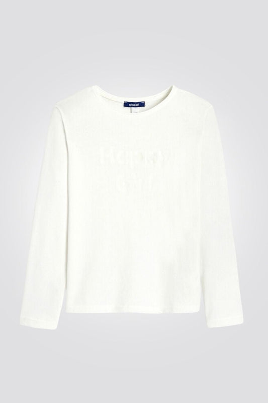 OKAIDI - חולצת טריקו לבנה שרוולים ארוכים לילדות - MASHBIR//365