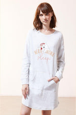 ETAM - כותונת ארוכה רקמת דב ORIANNE אפור - MASHBIR//365