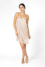 DELTA - כותונת גופיה סאטן מיני בצבע ניוד - MASHBIR//365