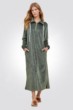 TEHABAD - כותונת קטיפה בצבע ירוק - MASHBIR//365