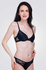 GO UNDER - חזיה מרופדת dafni מיקרו מבריק בצבע שחור - MASHBIR//365