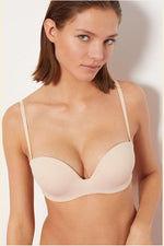 ETAM - חזיית פוש אפ סטרפלס מיקרופייבר PURE FIT צבע גוף - MASHBIR//365