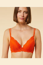 ETAM - חזיית פוש אפ תחרה SUNFLOWER כתום - MASHBIR//365