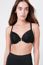 KENNETH COLE - חזיית מיקרופייבר גב תחרה שחור - MASHBIR//365