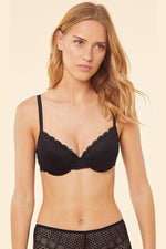 ETAM - חזיית תחרה בריפוד קל CHERIE CHERIE שחורה - MASHBIR//365