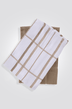 Private Collection - זוג מגבות מטבח בצבע בז' לבן - MASHBIR//365