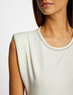 טישירט ללא שרוולים בצבע OFF WHITE - MASHBIR//365