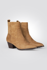 מגפוני עקב דמוי עור Baileyy בצבע חום בהיר