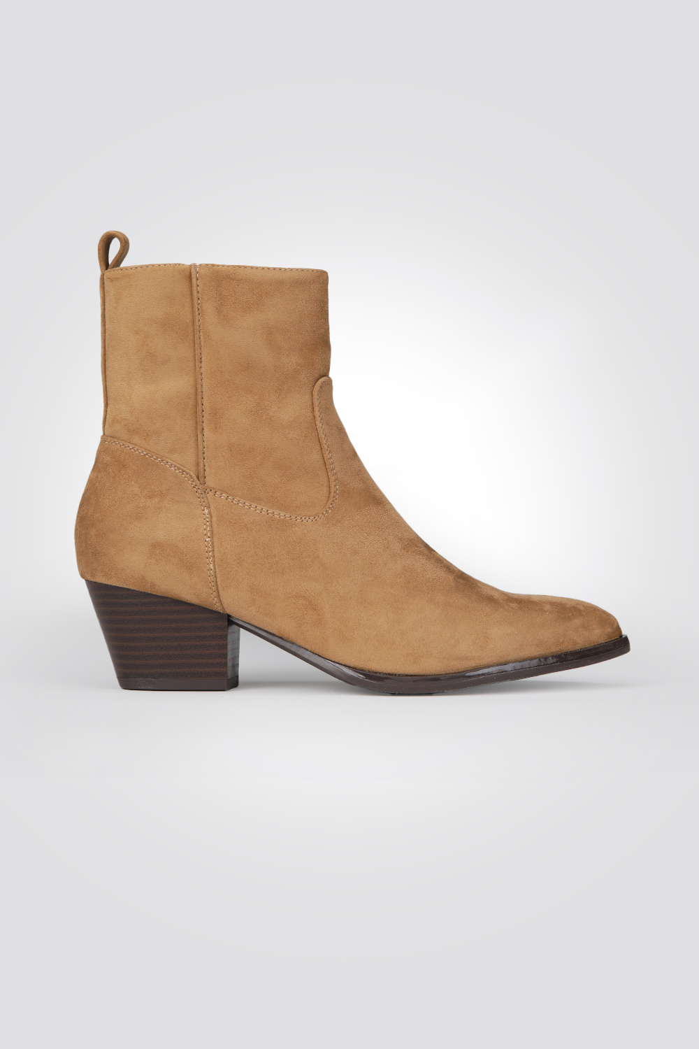 מגפוני עקב דמוי עור Baileyy בצבע חום בהיר