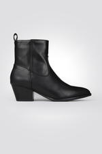 מגפוני עקב דמוי עור Baileyy בצבע שחור