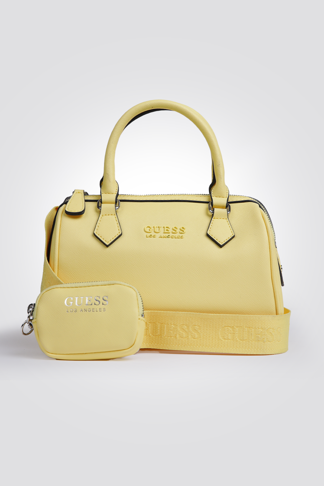 תיק יד לנשים בצבע צהוב עם ארנק