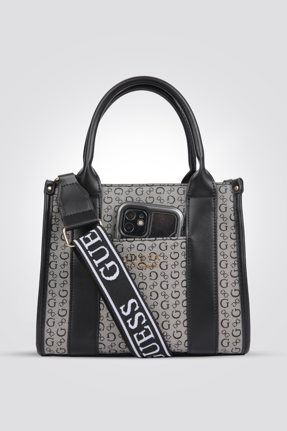 תיק יד עם לוגו בצבע שחור