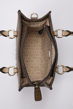 תיק יד עם ארנק בצבע חום 