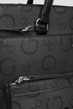 תיק יד Tote דמוי עור לנשים בצבע אפור כהה