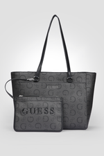 תיק יד Tote דמוי עור לנשים בצבע אפור כהה