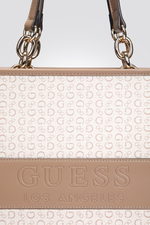 תיק יד גדול דמוי עור לנשים DEVLON בצבע בז'