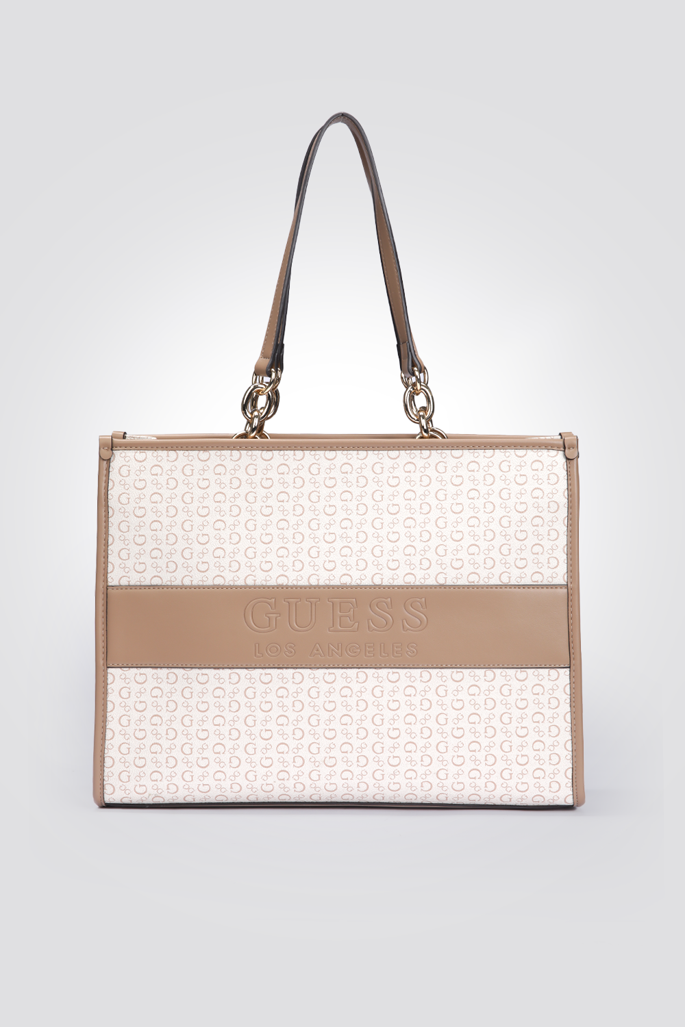 תיק יד גדול דמוי עור לנשים DEVLON בצבע בז'