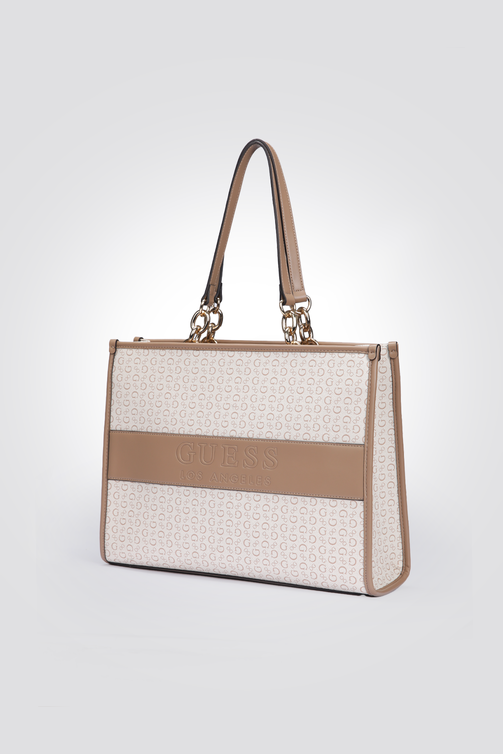 תיק יד גדול דמוי עור לנשים DEVLON בצבע בז'