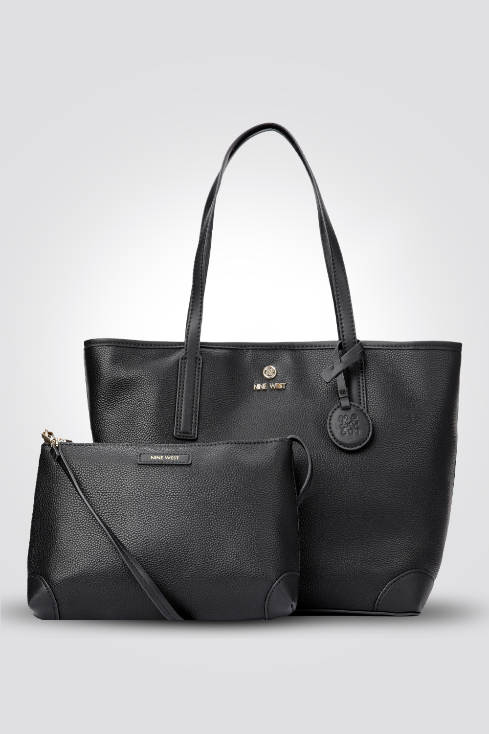 תיק נשיאה גדול עם תיק קטן בצבע שחור