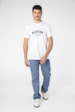 טישירט לגברים בצבע לבן עם הדפס
