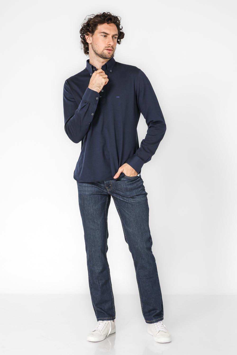 חולצת פולו CAMICIA SLIM בצבע נייבי - MASHBIR//365