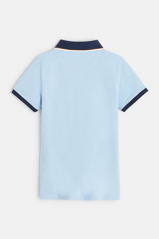 חולצת פולו פיקה תכלת לבנים - MASHBIR//365