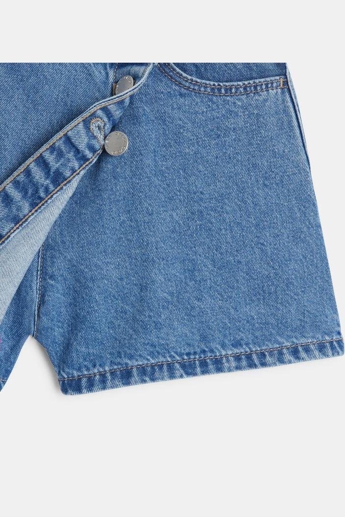 מכנסי חצאית לילדות בצבע ג'ינס - MASHBIR//365