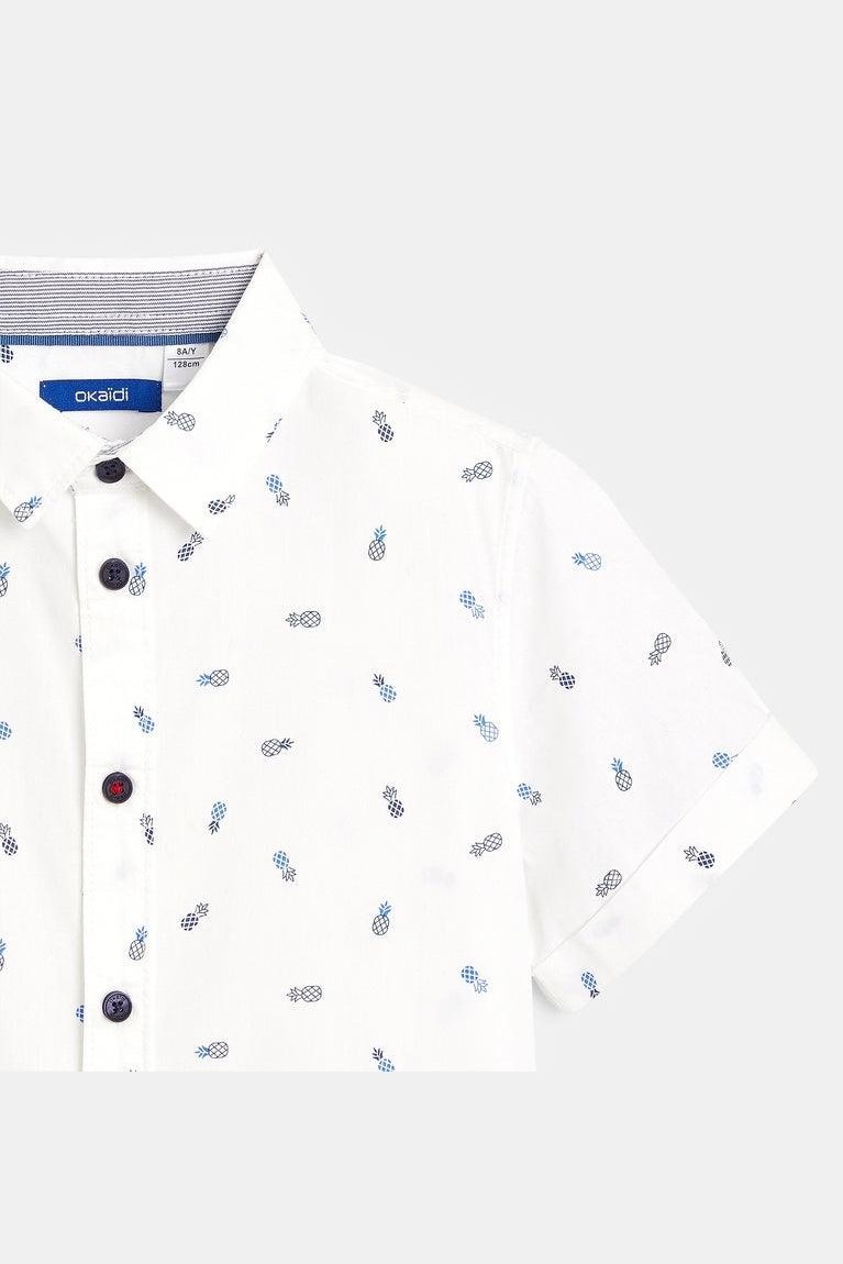 חולצה מכופתרת קצרה לילדים בצבע לבן - MASHBIR//365