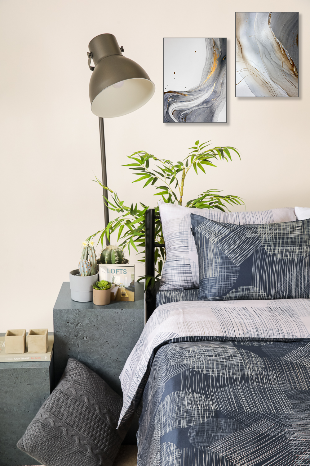 סט מצעים קינג סייז 200/200 כותנה סאטן דגם LONDON בצבע אפור