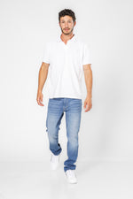 חולצת פולו בצבע לבן לגברים