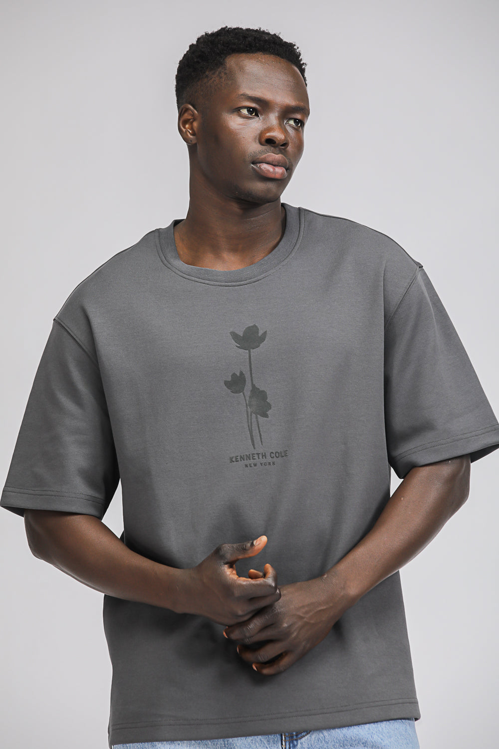 טישירט בגזרת אוברסייז עם הדפס פרח | קנת קול