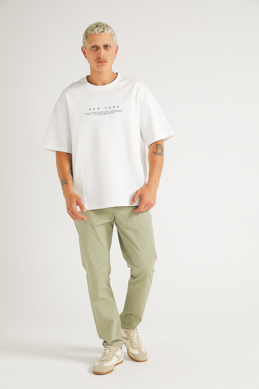 טישירט בגזרת אוברסייז הדפס פרח | קנת קול