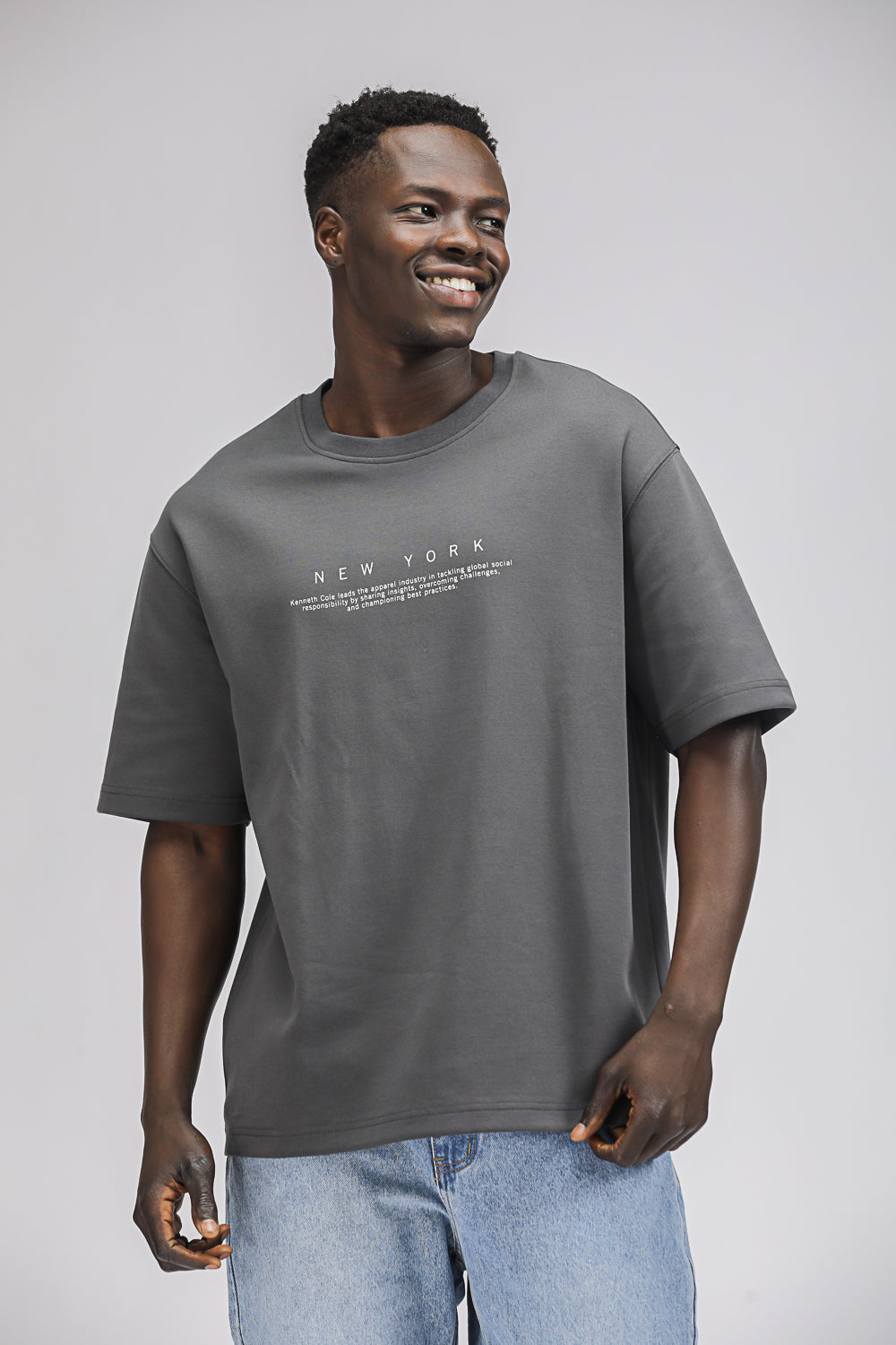 טישירט בגזרת אוברסייז הדפס פרח | קנת קול