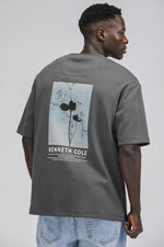 טישירט בגזרת אוברסייז הדפס פרח | קנת קול