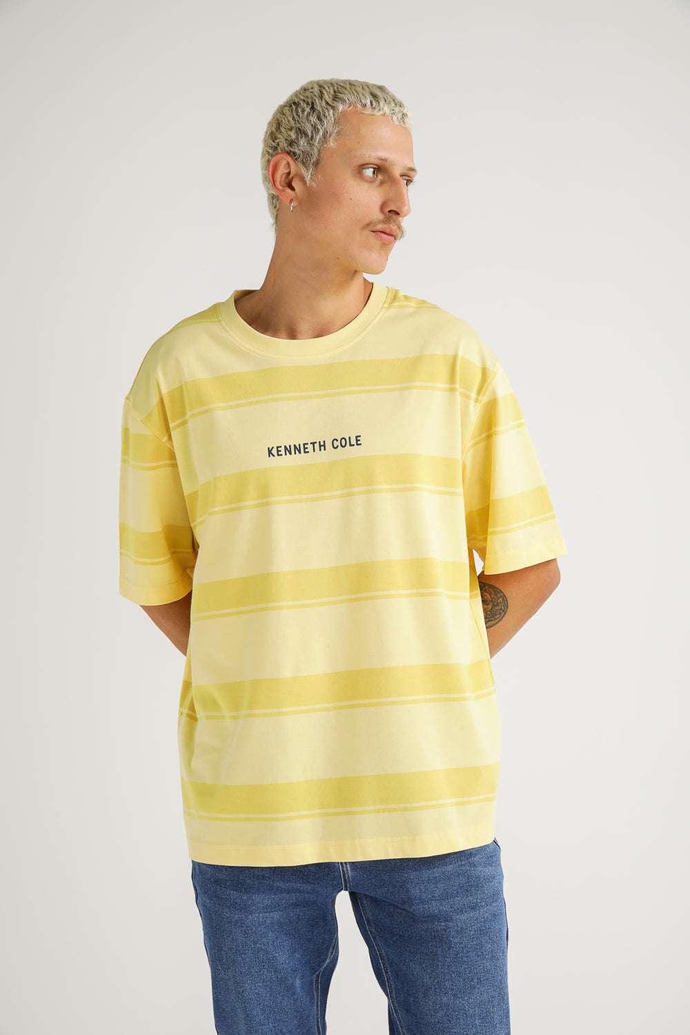 חולצה בגזרת אוברסייז הדפס פסים | קנת קול