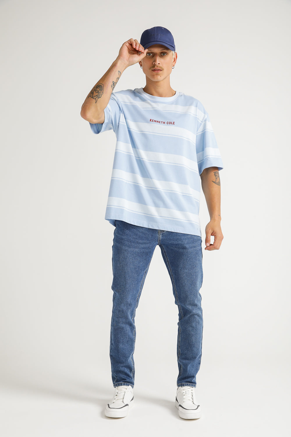 חולצה בגזרת אוברסייז הדפס פסים | קנת קול