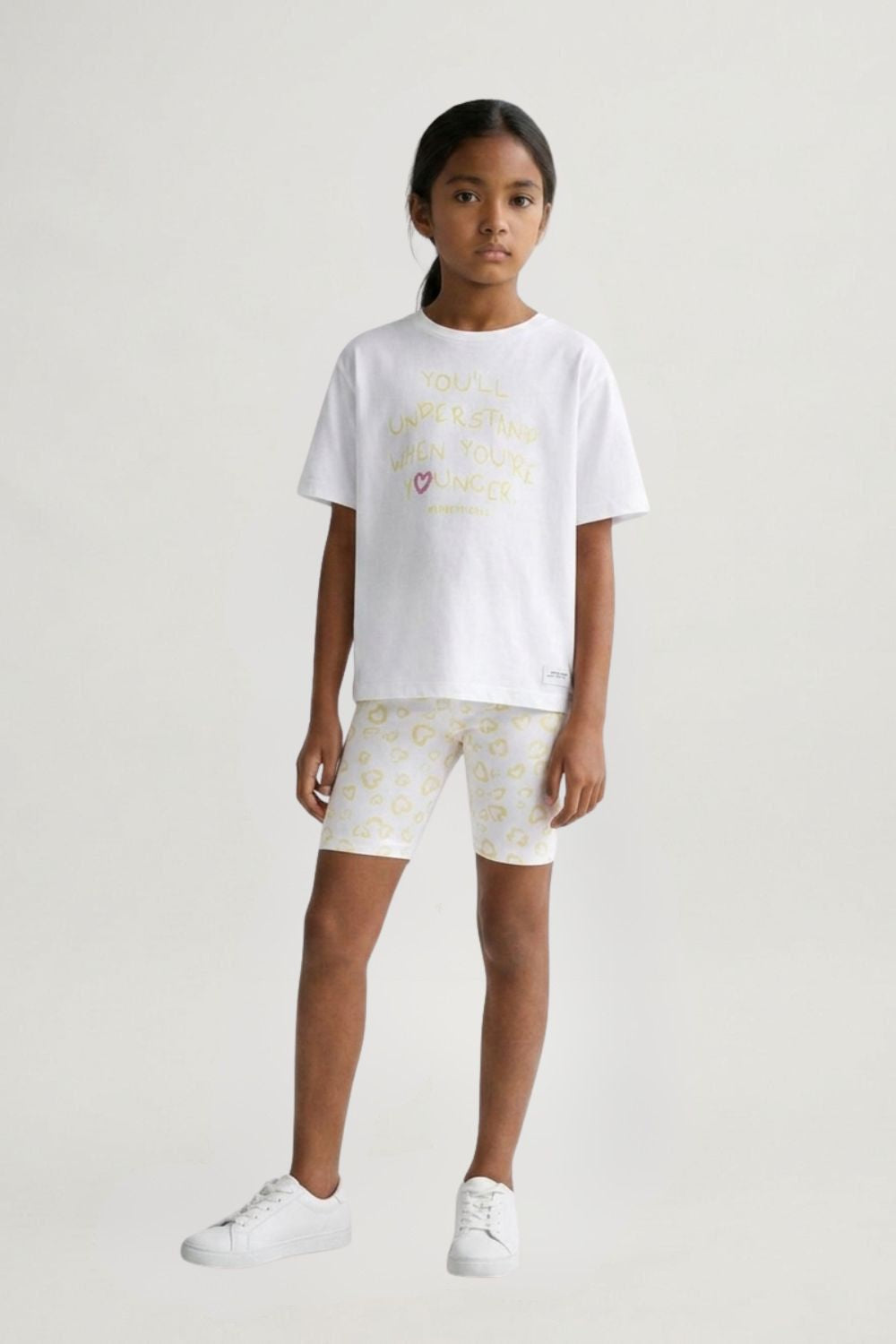 טייץ קצר עם לבבות לילדות | קנת קול