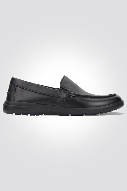נעלי מוקסין לגברים U Leitan בצבע שחור