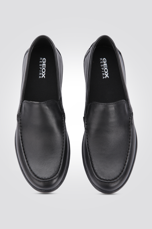 נעלי מוקסין לגברים U Leitan בצבע שחור