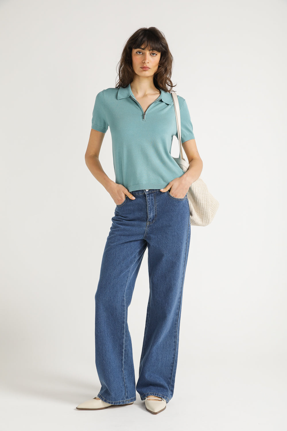 חולצת פולו קצרה סרוגה | קנת קול