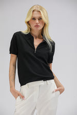 חולצת פולו קצרה סרוגה | קנת קול