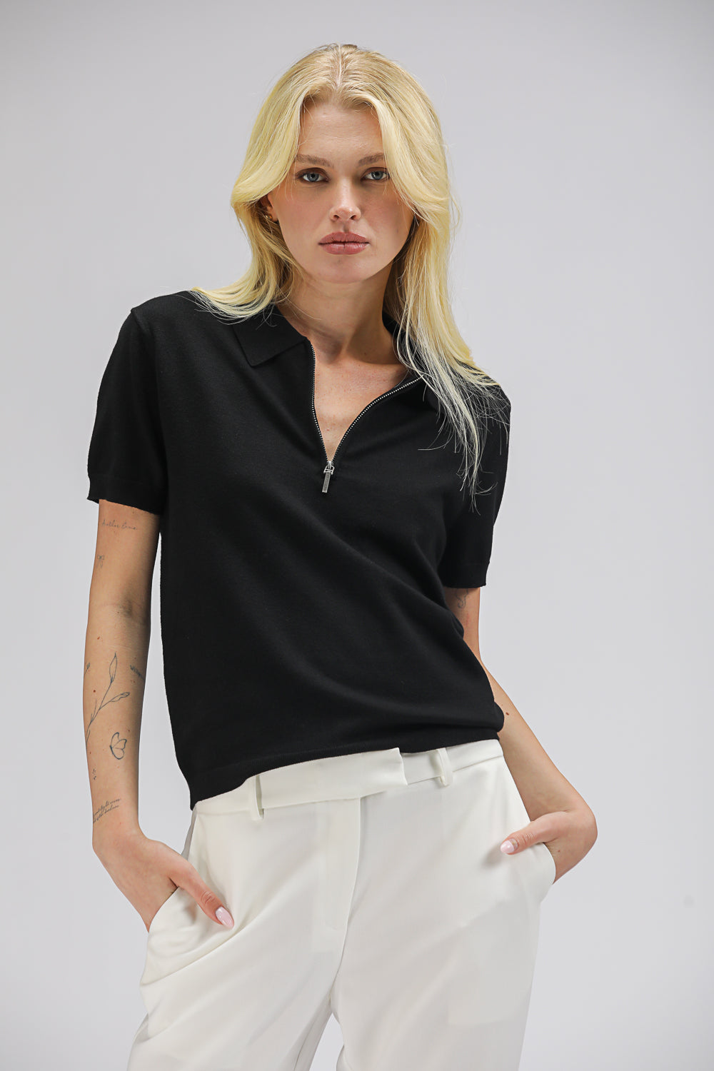 חולצת פולו קצרה סרוגה | קנת קול