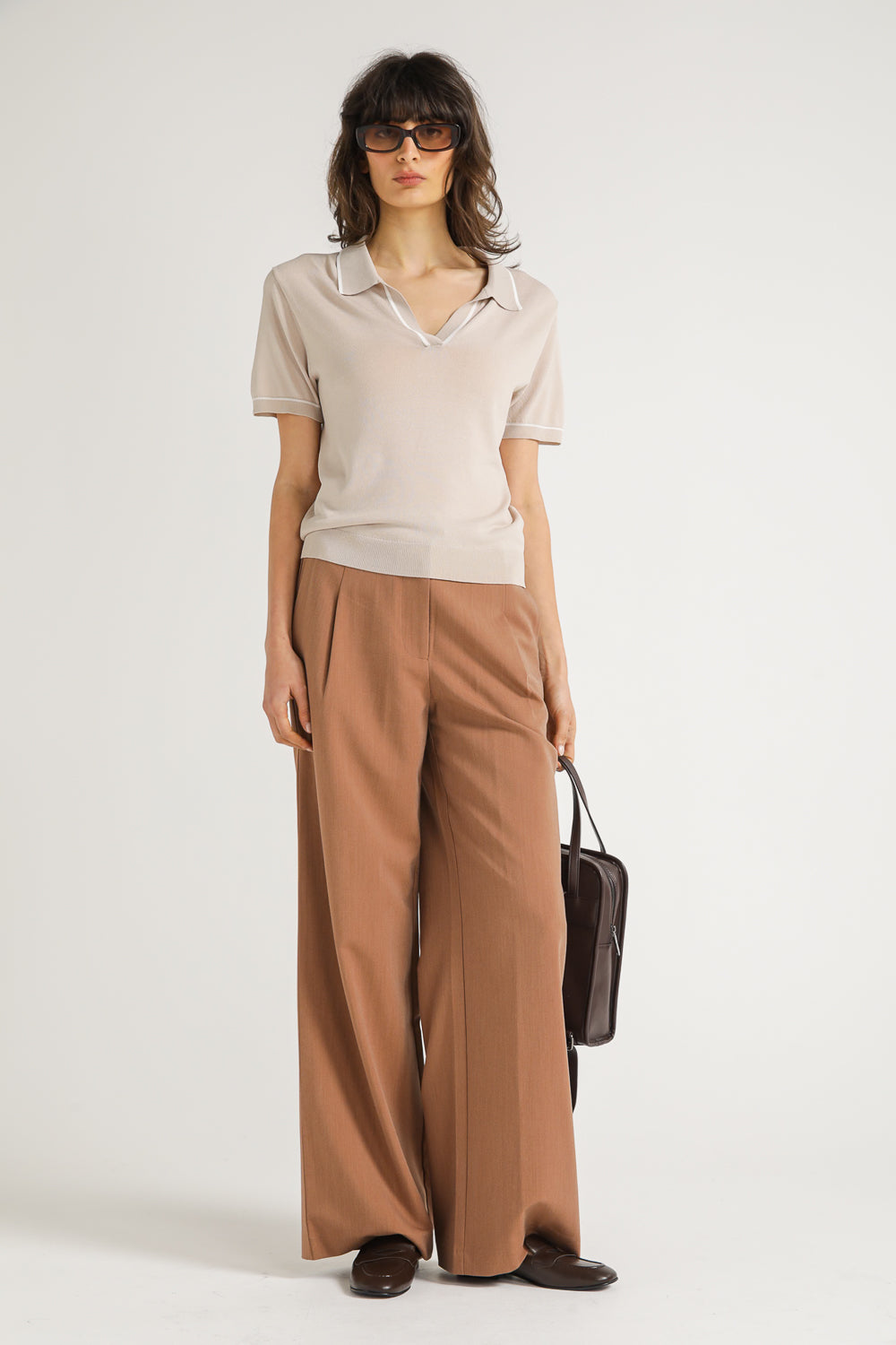 חולצת פולו סרוגה עם שרוולים קצרים | קנת קול