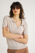 חולצת פולו סרוגה עם שרוולים קצרים | קנת קול