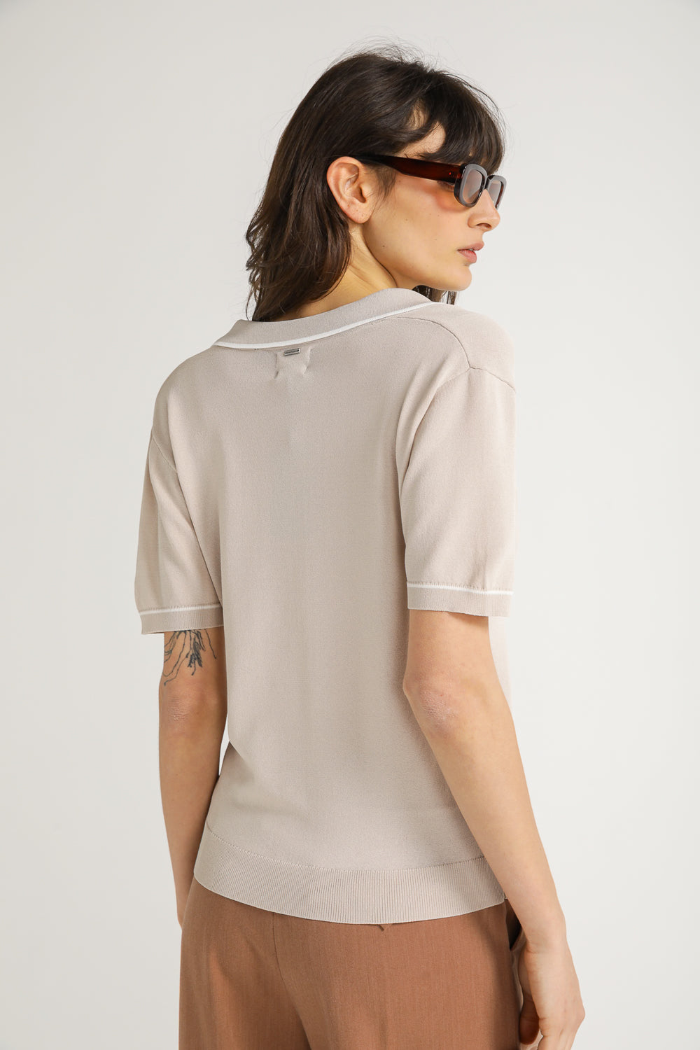 חולצת פולו סרוגה עם שרוולים קצרים | קנת קול