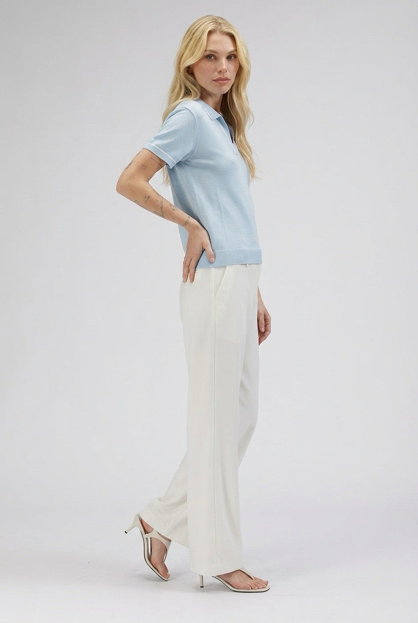 חולצת פולו סרוגה עם שרוולים קצרים | קנת קול